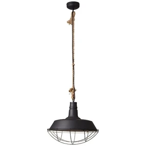 ROPE Czarna E27 Lampa wisząca Brilliant 93614/06