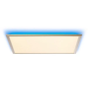 FLAT RGB Nikiel LED 60W Barwa światła zmienna 2700-6500K ściemnialna z pilotem z tylnym podświetleniem Lampa sufitowa Brilliant G97058/68