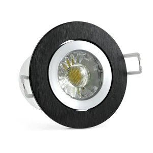 Oprawa podtynkowa LED POLUX STAR OLAL 5,5W okrągła czarna szczotkowana 3000K 