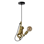 EXTRAVAGANZA CHIMP Czarny | Złoty E27 Lampa wisząca Lucide 10402/01/30