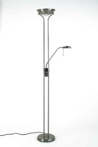 NEBRASKA Satynowy chrom R7s/G9 ściemnialna z włącznikiem obrotowym Lampa stojąca podłogowa Brilliant 89561/13