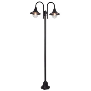 BERNA Czarna wys. 2m. 2xE27 Lampa ogrodowa Brilliant 41087/06