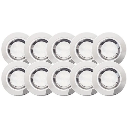 Oczka sufitowe COSA Stalowy/Zimny biały LED 10x0.45W 6500K Brilliant G03093/82  | 4004353047398 noxbox lampynox www.lampynox.pl