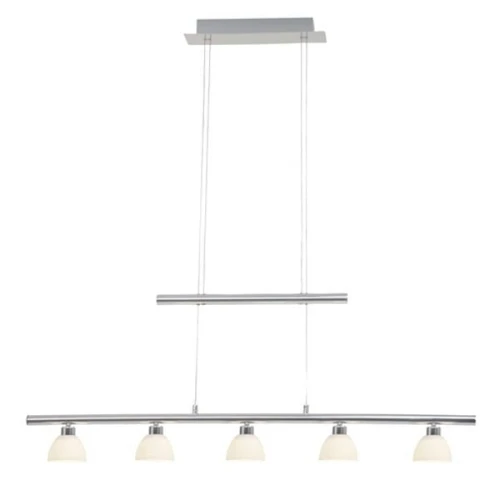 Lampa wisząca TONJA Chrom/Biały LED 5x5W 3000K ściemnialna z włącznikiem regulowana Brilliant G70573/15 | 4004353192746 noxbox lampynox www.lampynox.pl