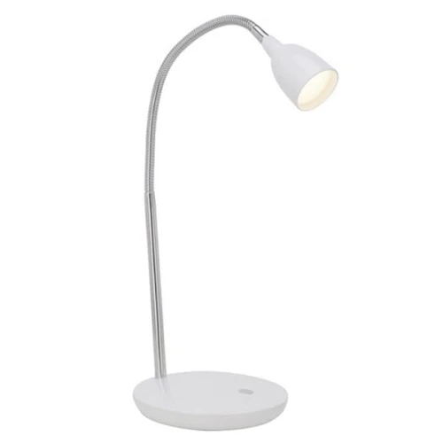 Lampka biurkowa ANTHONY Chrom/Biały LED 2.4W 3000K z włącznikiem w obudowie Brilliant G92935/05 | 4004353175473 noxbox lampynox www.lampynox.pl