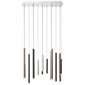 CEMBALO Srebrny | Kawa | Brąz LED 14x4W Ściemnialna 3000K Lampa wisząca Brilliant G93764/20