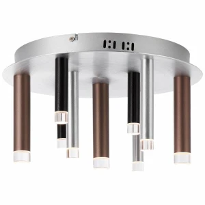 CEMBALO Srebrny | Kawa | Brąz LED 9x4W Ściemnialna 3000K Lampa sufitowa Brilliant G93766/21