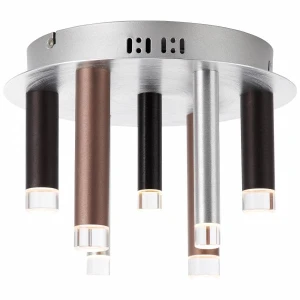 CEMBALO Srebrny | Kawa | Brąz LED 7x4W Ściemnialna 3000K Lampa sufitowa Brilliant G93765/20
