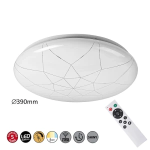 Damien LED 24W Sterowany aplikacją Ściemnialny Plafon z pilotem Rabalux 5540