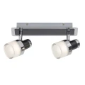 Spot łazienkowy Harold Czarny | Chrom LED 2x5W IP44 4000K Rabalux 5022 | 5998250350226 lampynox noxbox www.lampynox.pl