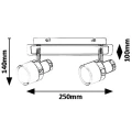 Spot łazienkowy Harold Czarny | Chrom LED 2x5W IP44 4000K Rabalux 5022 | 5998250350226 lampynox noxbox www.lampynox.pl