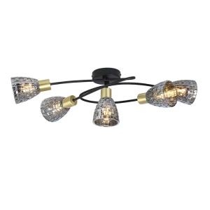 Stacy Czarny | Przydymiony 5xE14 Lampa sufitowa Rabalux 6930