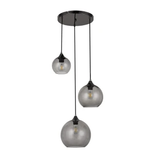 Tanesha Czarny | Przydymiony 3xE27 Lampa wisząca Rabalux 6439