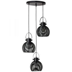 SAMBO Czarna 3xE27 Lampa wisząca Brilliant 85493/06