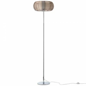 RELAX Brąz | Chrom 2xE27 Lampa podłogowa stojąca Brilliant 61158/53