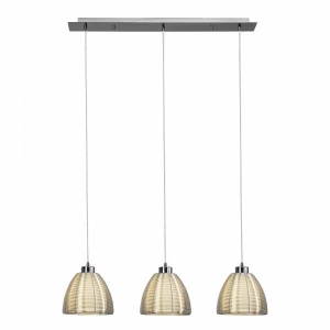 RELAX Chrom | Biała 3xE27 Lampa wisząca Brilliant 61176/15