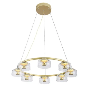 Lorell Złota LED 8x5W 3000K Lampa wisząca Rabalux 5390