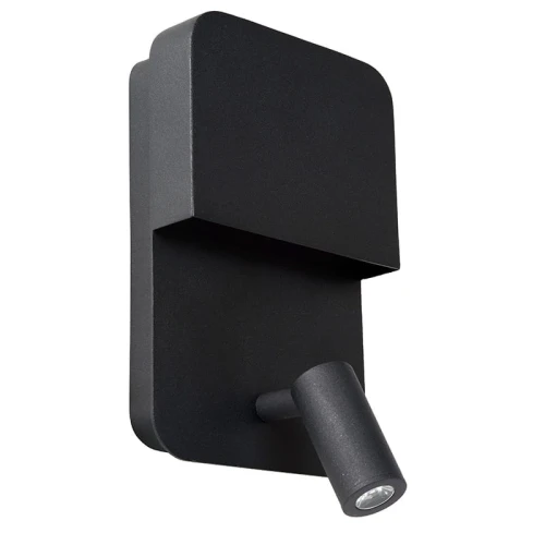 Kinkiet snake LED 5W z gniazdem USB BOXER Czarny LUCIDE 792000830  5411212791535 lampynox noxbox www.lampynox.pl 1.jpg