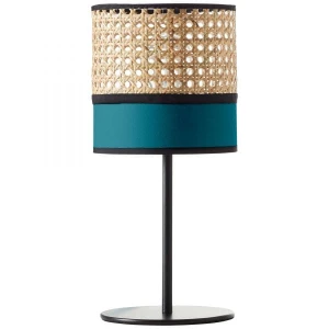 DAYANARA Niebieski | Rattan E27 Lampka stołowa Brilliant 99087/73