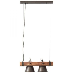 PLOW Brąz | Czarny stalowy 2xE27 Lampa wisząca Brilliant 82172/46