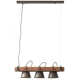 PLOW Brąz | Czarny stalowy 3xE27 Lampa wisząca Brilliant 82173/46