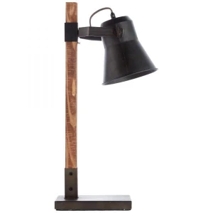 PLOW Brąz | Czarny stalowy E27 Lampa stołowa Brilliant 82149/46