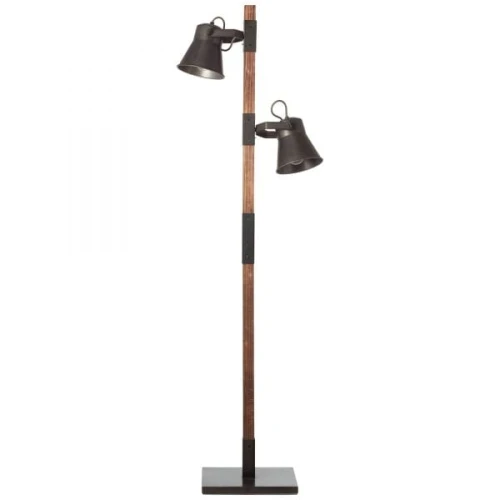 Lampa podłogowa stojąca PLOW Brąz | Czarny stalowy 2xE27 Brilliant 82156/46 | 4004353359712 noxbox lampynox www.lampynox.pl
