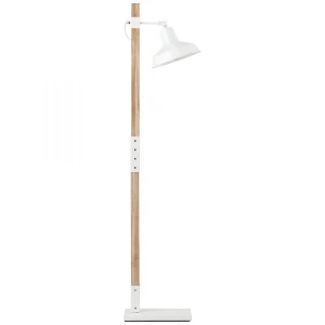 HANK Biały połysk | Brąz E27 Lampa podłogowa stojąca Brilliant 99129/05