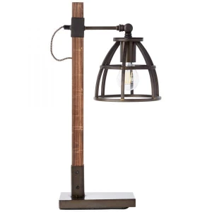 MATRIX Czarny | Brąz E27 Lampka stołowa Brilliant 99135/46