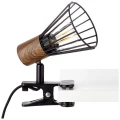 Lampka stołowa z klipsem MANAMA Czarna | Brąz E14 Brilliant 78101/76 | 4004353355141 noxbox lampynox www.lampynox.pl