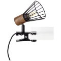 Lampka stołowa z klipsem MANAMA Czarna | Brąz E14 Brilliant 78101/76 | 4004353355141 noxbox lampynox www.lampynox.pl