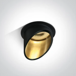 Ewretu Czarny | Złoty GU10 Oczko sufitowe tuba One Light 10105E1/B/GL