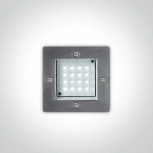 Alfios Inox Szczotkowany LED 1,6W Niebieski IP54 Oczko wpuszczane zewnętrzne schodowe, elewacyjne One Light 68001/BL