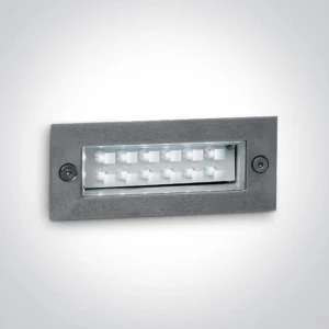 Salmoni Inox Szczotkowany LED 1,2W Czerwony IP54 Lampa wpuszczana zewnętrzna schodowa, elewacyjna One Light 68002/R 