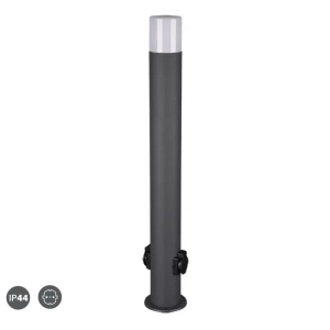 HOOSIC Antracyt E27 wys.80cm. 2xgniazdo elektryczne IP44 Lampa ogrodowa stojąca Trio 424067142 ( Od ręki dostępne 2szt. Wysyłka 24h. )