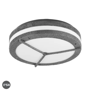 MURRAY Szary beton śr. 30cm. 2xE27 IP54 Plafon zewnętrzny Trio 676160278