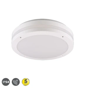 PIAVE Biały mat LED 12W z czujnikiem ruchu i zmierzchu 3000K IP54 Plafon zewnętrzny Trio 676960131