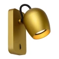 Kinkiet ścienny ściemnialny z włącznikiem PRESTON Złoty mat LED DIM CRI95 5W GU10 2200-3000K Lucide 099270502  5411212092489 lampynox noxbox www.lampynox.pl 2.jpg