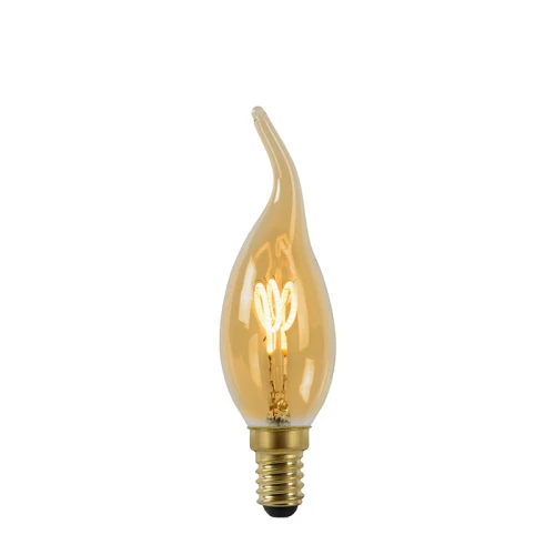 Żarówka filament LED spirala ściemnialna Świeczka Amber 3W 2200K DIM Barwa ciepła E14 Lucide 490360362  5411212491084 lampynox noxbox www.lampynox.pl 1.jpg