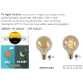 Żarówka zewnętrzna filament LED z czujnikiem zmierzchu spirala Amber śr. 9,5cm. 4W 2200K Barwa ciepła E27 Lucide 490320462  5411212491268 lampynox 3.jpg