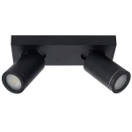 TAYLOR Czarny ściemnialny LED DIM 2x5W CRI95 2200K/3000K GU10 IP44 Spot łazienkowy Lucide 09930/10/30 