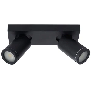 TAYLOR Czarny ściemnialny LED DIM 2x5W CRI95 2200K/3000K GU10 IP44 Spot łazienkowy Lucide 09930/10/30 