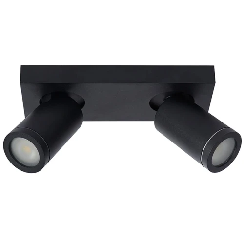 Spot łazienkowy TAYLOR Czarny ściemnialny LED DIM 2x5W CRI95 2200K3000K GU10 IP44 Lucide 099301030  5411212092632 lampynox noxbox www.lampynox.pl 1.jpg