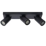 TAYLOR Czarny ściemnialny LED DIM 3x5W CRI95 2200K/3000K GU10 IP44 Spot łazienkowy Lucide 09930/15/30