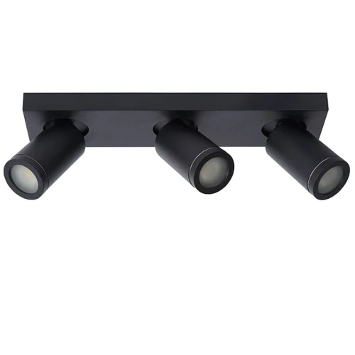 Spot łazienkowy TAYLOR Czarny ściemnialny LED DIM 3x5W CRI95 2200K3000K GU10 IP44 Lucide 099301530  5411212092656 lampynox noxbox www.lampynox.pl 1.jpg