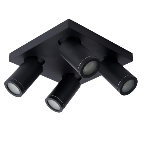 Spot łazienkowy TAYLOR Czarny ściemnialny LED DIM 4x5W CRI95 2200K3000K GU10 IP44 Lucide 099302030  5411212092670 lampynox noxbox www.lampynox.pl 1.jpg