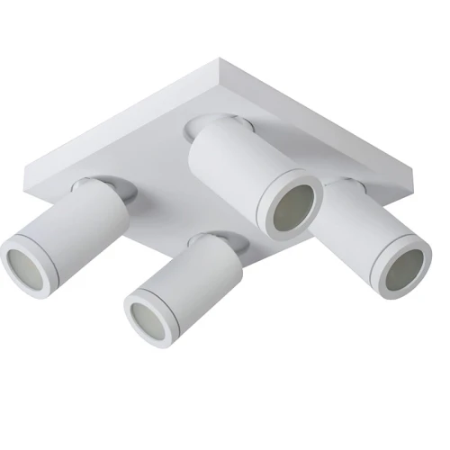 Spot łazienkowy TAYLOR Biały ściemnialny LED DIM 4x5W CRI95 2200K3000K GU10 IP44 Lucide 099302031  5411212092687 lampynox noxbox www.lampynox.pl 1.jpg