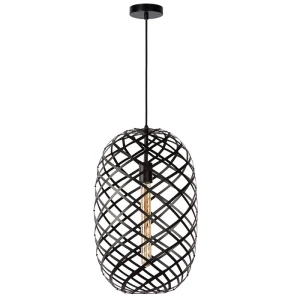 WOLFRAM Czarna śr. 32cm. E27 Lampa wisząca 