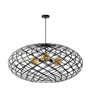 WOLFRAM Czarna śr. 100cm. 3xE27 Lampa wisząca Lucide 21417/99/30