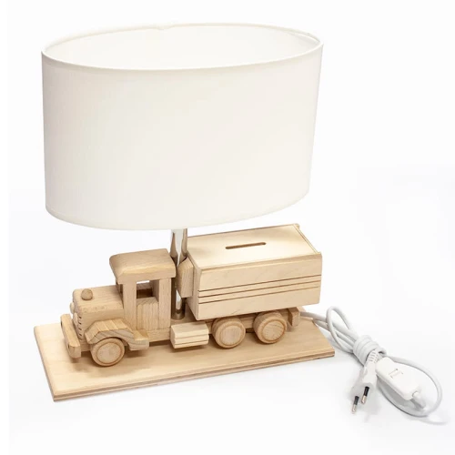 Lampka stołowa dziecięca Ciężarówka - Skarbonka 411.24.09 E27 Hellux | 5902041389500 noxbox lampynox www.lampynox.pl